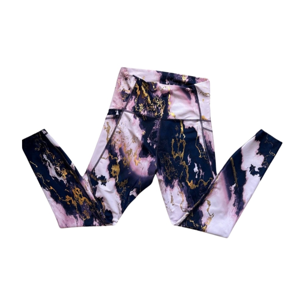 Abstract Marble Print Maternity Leggings